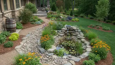 Eco-friendly rain garden and water conservation landscaping in Allentown, PA by Chop Chop Landscaping