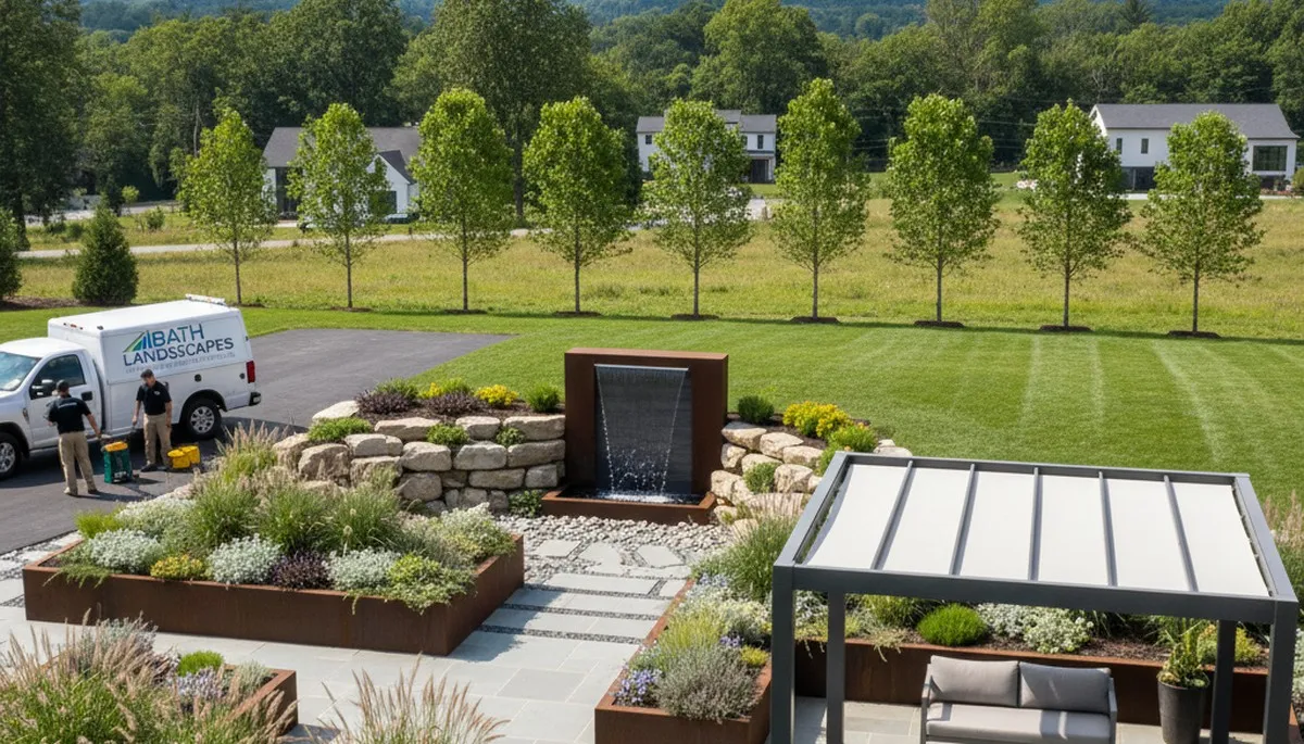 Landscaping team providing lawn care services in Allentown, PA