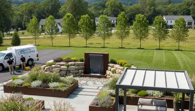 Landscaping team providing lawn care services in Allentown, PA