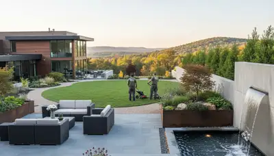 Allentown, PA landscaping crew providing professional lawn care and property maintenance services