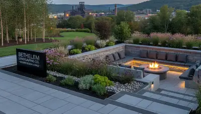 Landscaping crew providing lawn care services in Allentown, PA