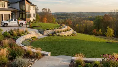 Landscaping crew providing lawn care service in Allentown, PA