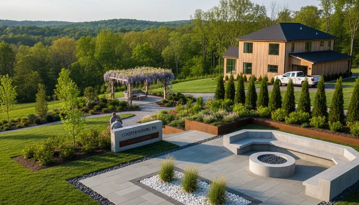 Allentown, PA landscaping service showcasing professional lawn care for residential properties