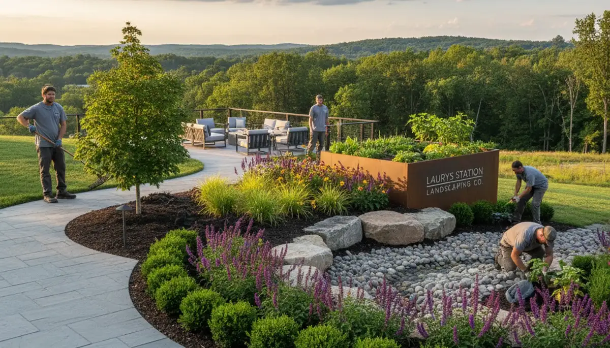 Allentown, PA landscaping crew providing professional lawn care and yard maintenance services