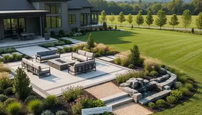 Landscape service crew providing lawn care in Allentown, PA