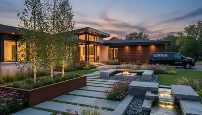Allentown, PA landscaping team providing professional lawn care service for a local property