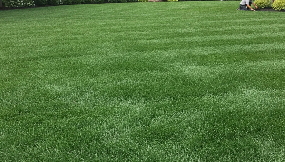 Lush, healthy green lawn in Allentown, PA showing dense turf from expert lawn care maintenance services