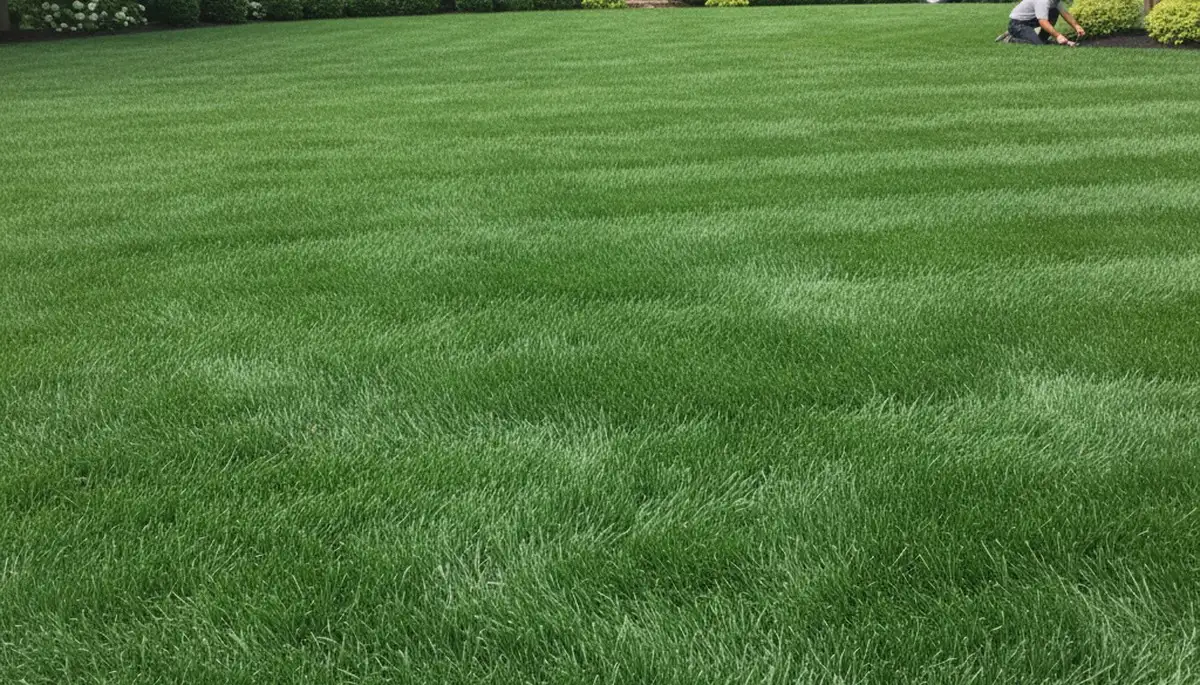 Lush, healthy green lawn in Allentown, PA showing dense turf from expert lawn care maintenance services