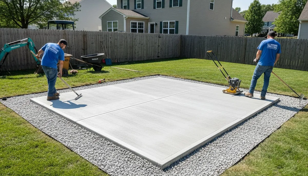 Professional shed base preparation and gravel foundation work in Allentown, PA landscaping project