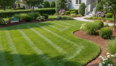 Lush residential lawn after professional maintenance by Chop Chop Landscaping in Allentown, PA